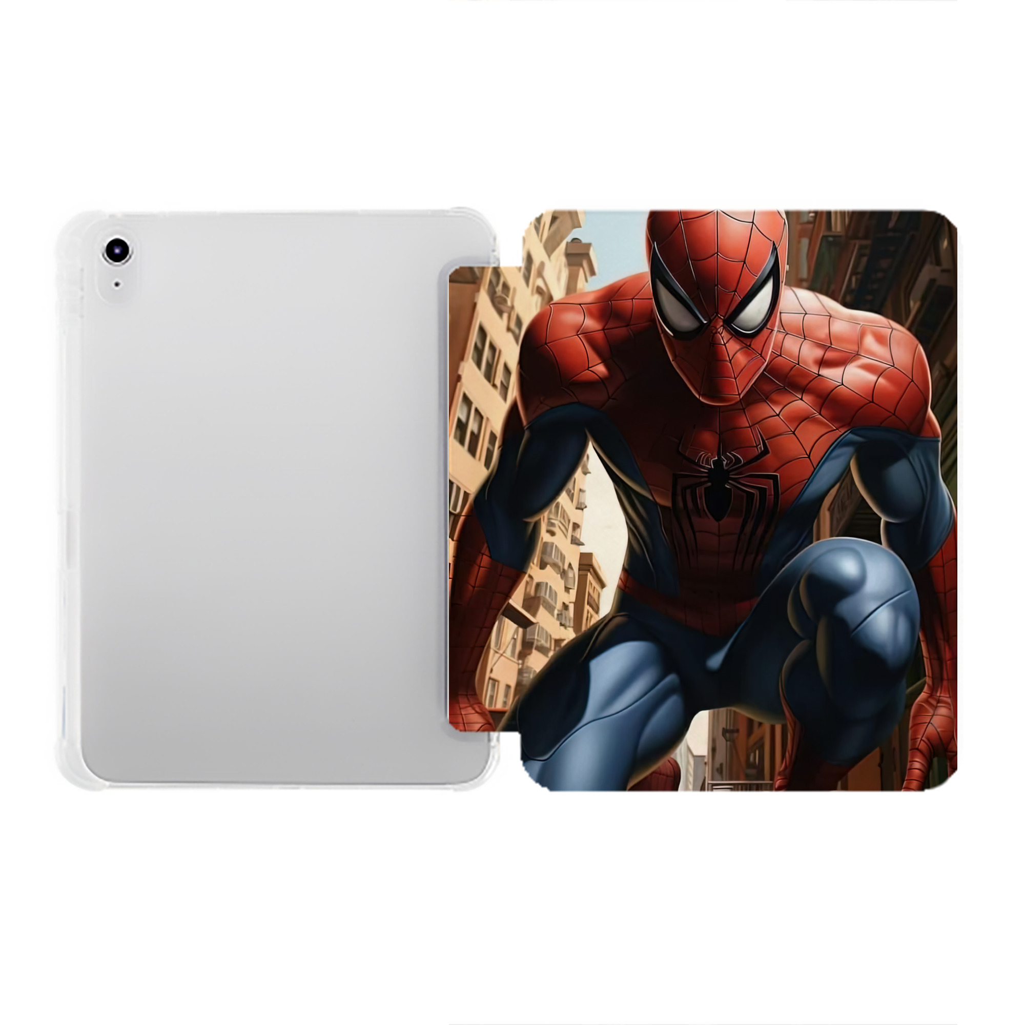 （画像用） Spider Man スパイダーマン IPad ケース ペン収納付き 三つ折りスタンド PUレザー×シリコン 対応機種9.5/10.5/10.9インチ